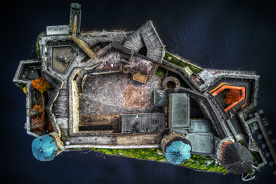 Château fort vue par drone